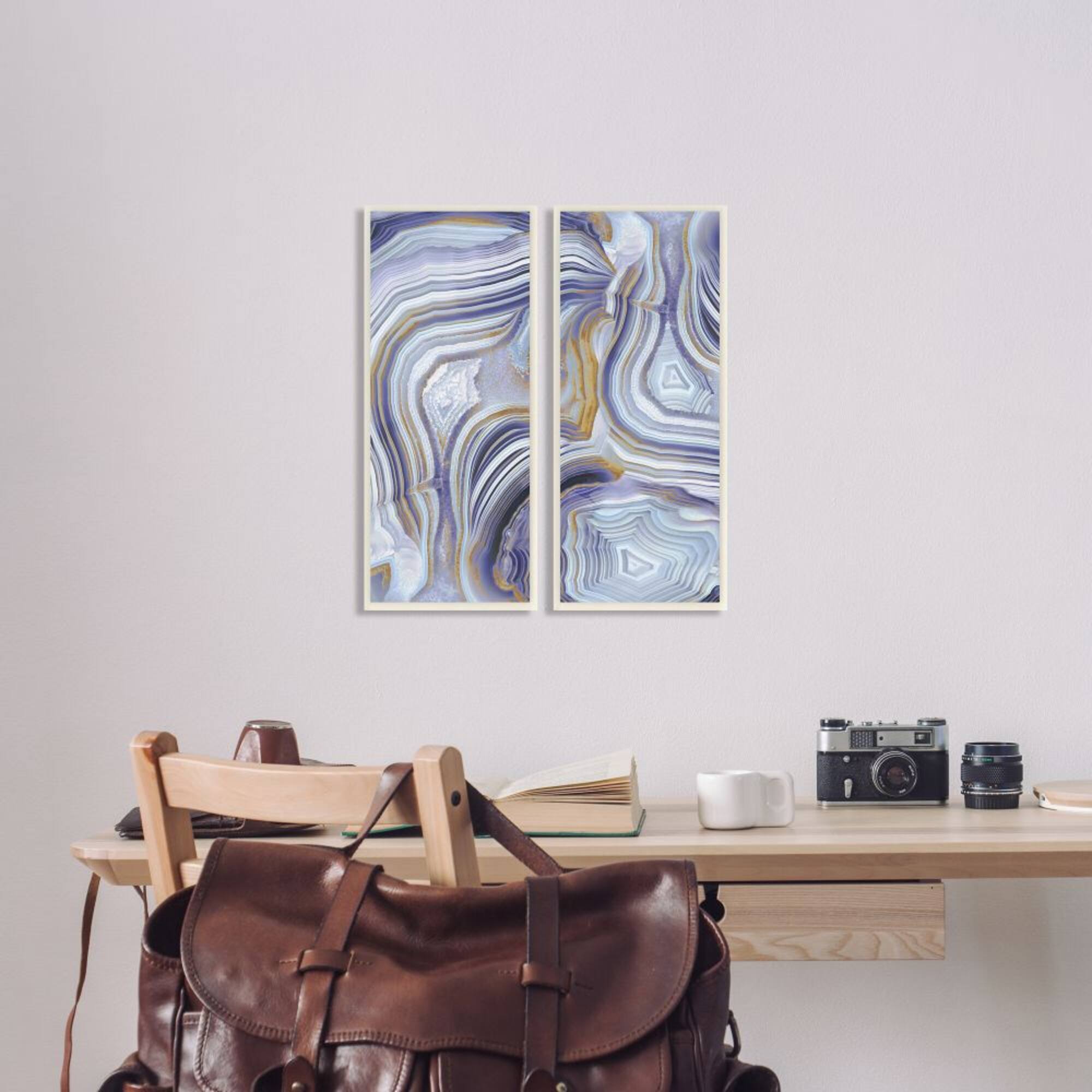 Stupell Industries 2-Piece Agate Crystal Pattern Abstract Design Canvas Wall Art